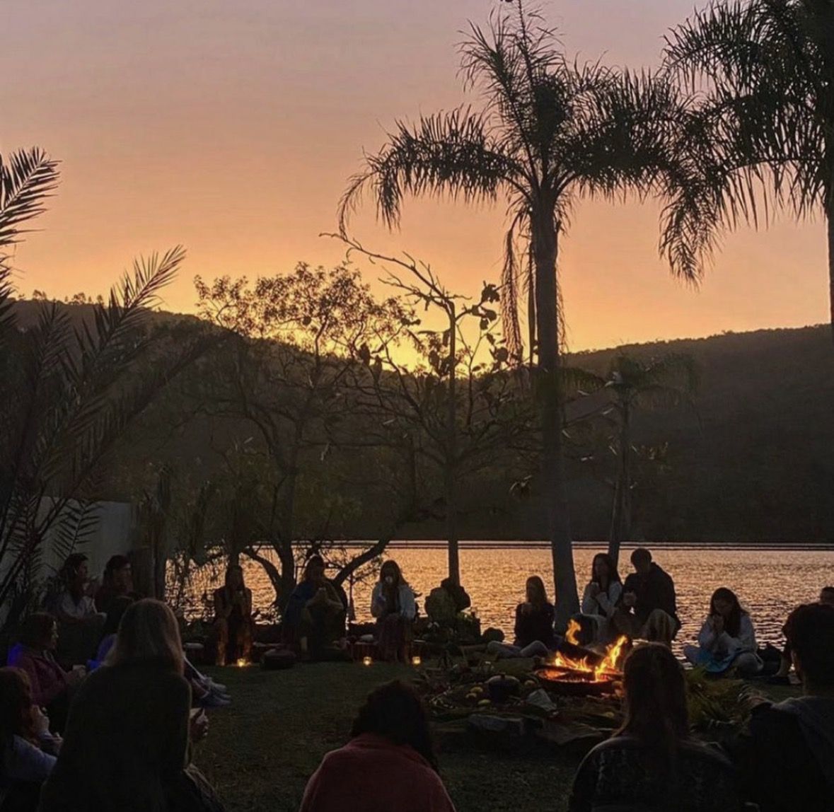 Círculo ao pôr do sol